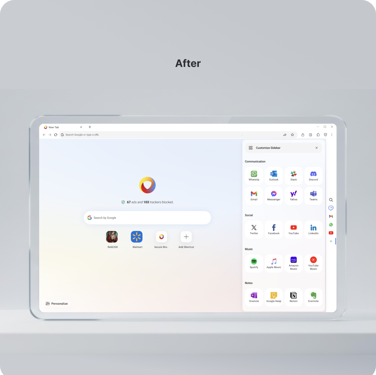 After - New Tab page